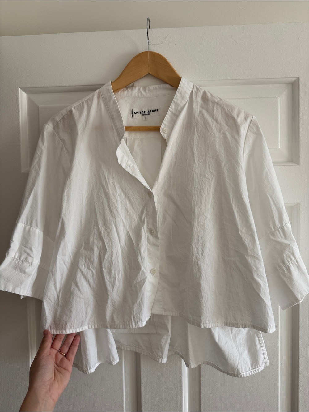 Apiece Apart White Layered Cotton Button-Down Shirt